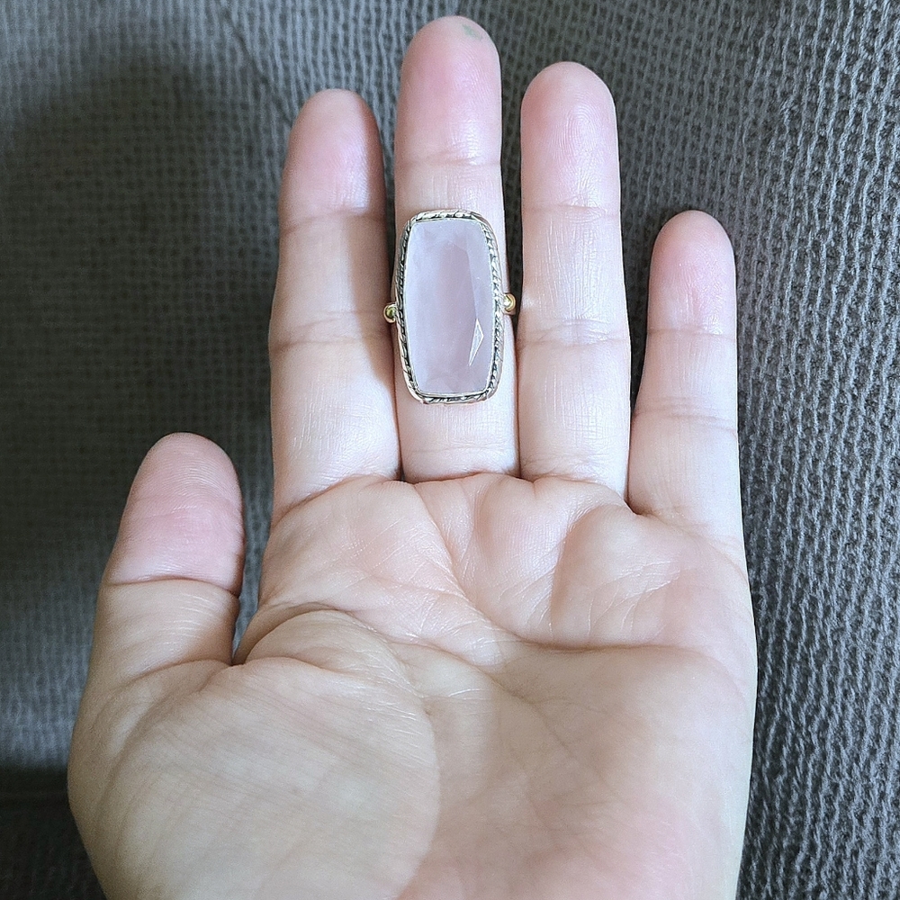 Shivam Rectangular Rose🌹 Quartz Statement Ring💍 - NWT - Picture 3 of 16